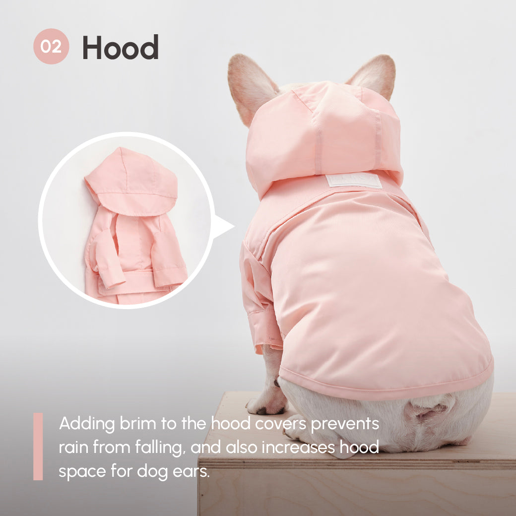 Tribeca Adjustable Velcro Raincoat | Light Pink 10 - MiniPaw Luxe