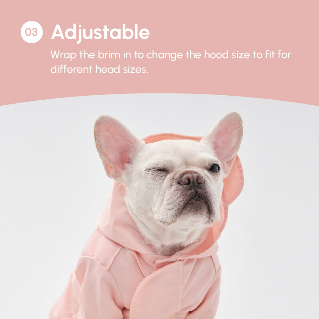 Tribeca Adjustable Velcro Raincoat | Light Pink 11 - MiniPaw Luxe