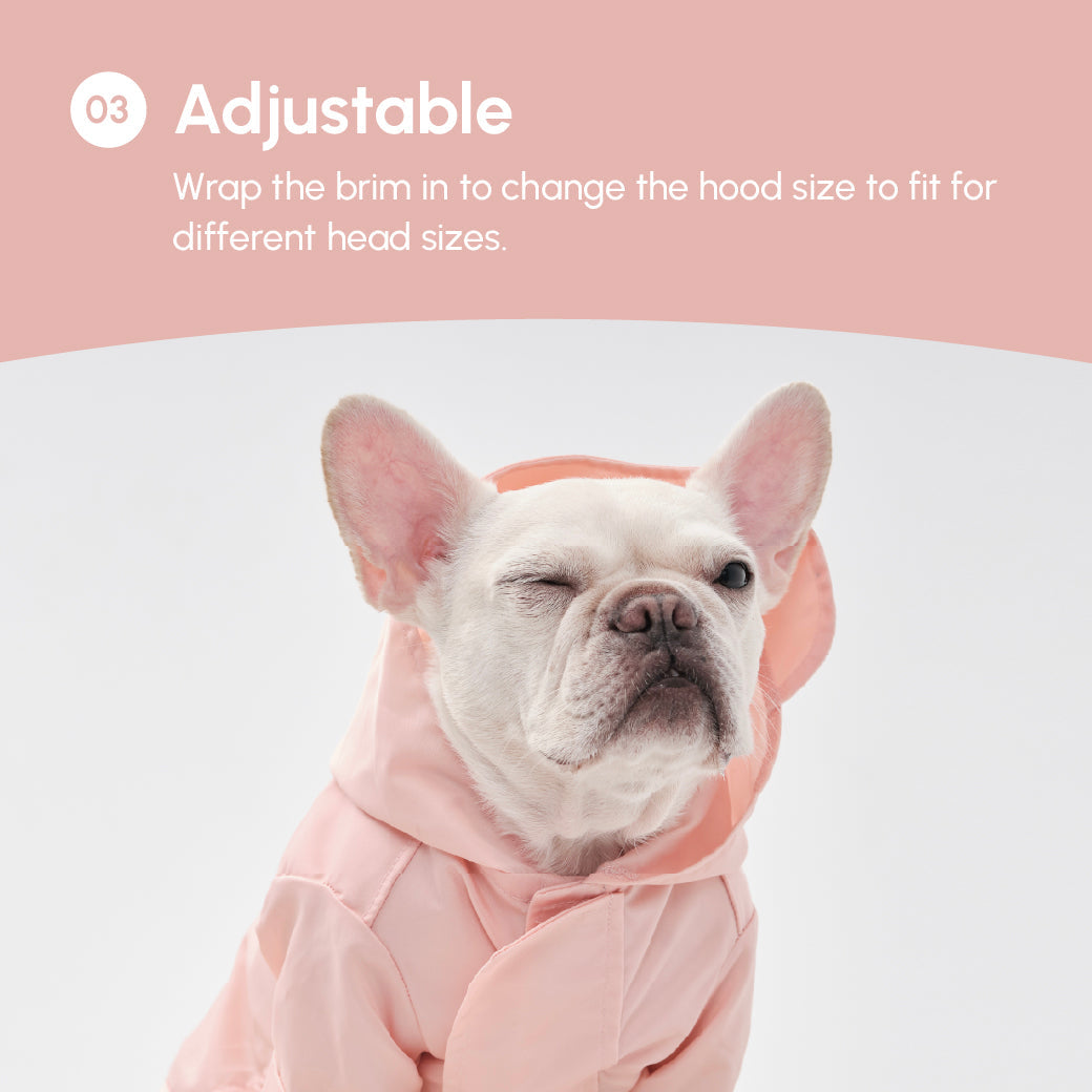 Tribeca Adjustable Velcro Raincoat | Light Pink 11 - MiniPaw Luxe