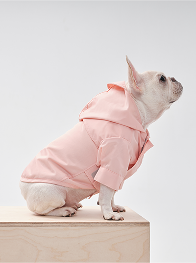 Tribeca Adjustable Velcro Raincoat | Light Pink 2 - MiniPaw Luxe