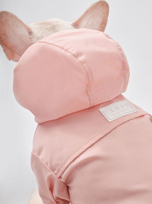 Tribeca Adjustable Velcro Raincoat | Light Pink 3 - MiniPaw Luxe