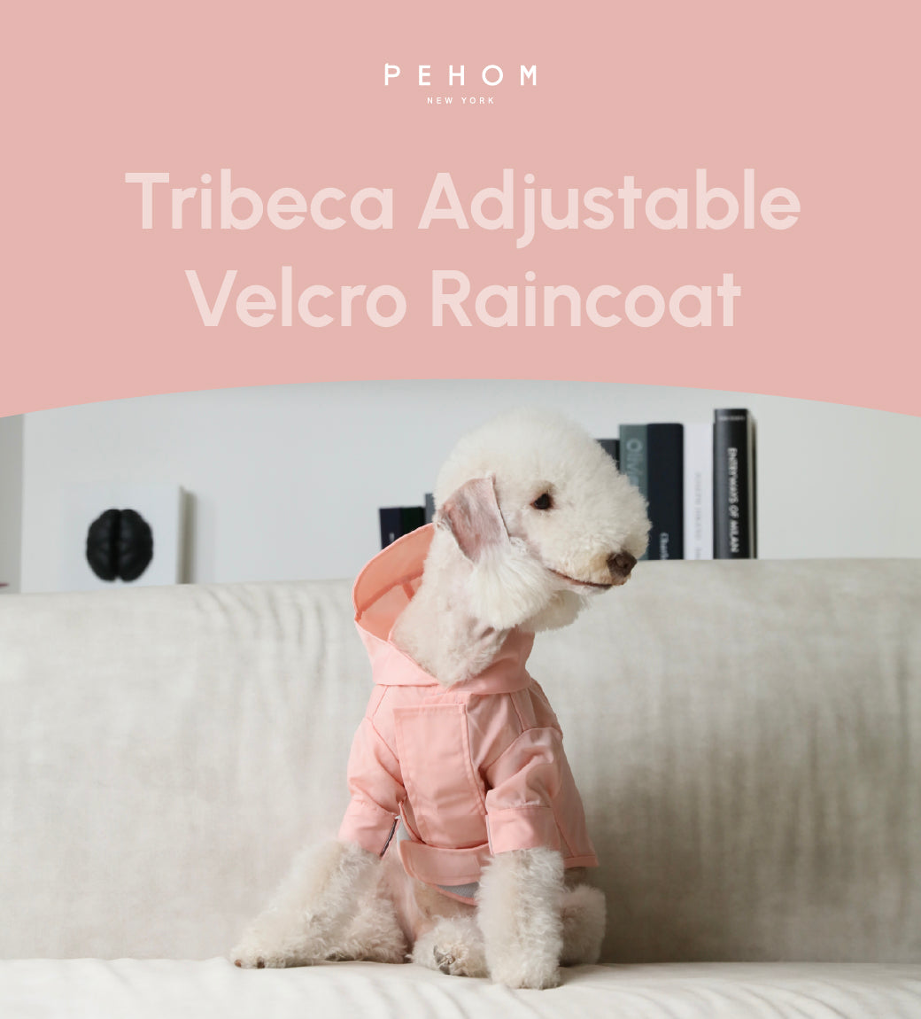 Tribeca Adjustable Velcro Raincoat | Light Pink 8 - MiniPaw Luxe