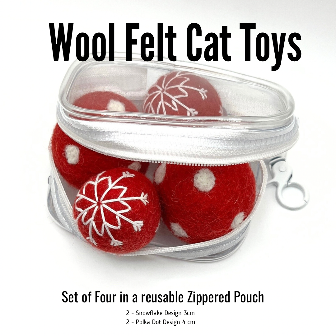 Felt Ball Cat Toys | Christmas Gift Cat Toys-Set of 4