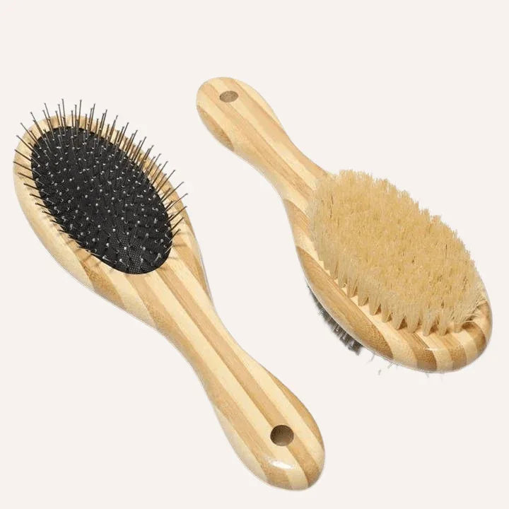 Two-Sided Pet Brush – Bristle & Wire for Shedding & Detangling 10 - MiniPaw Luxe
