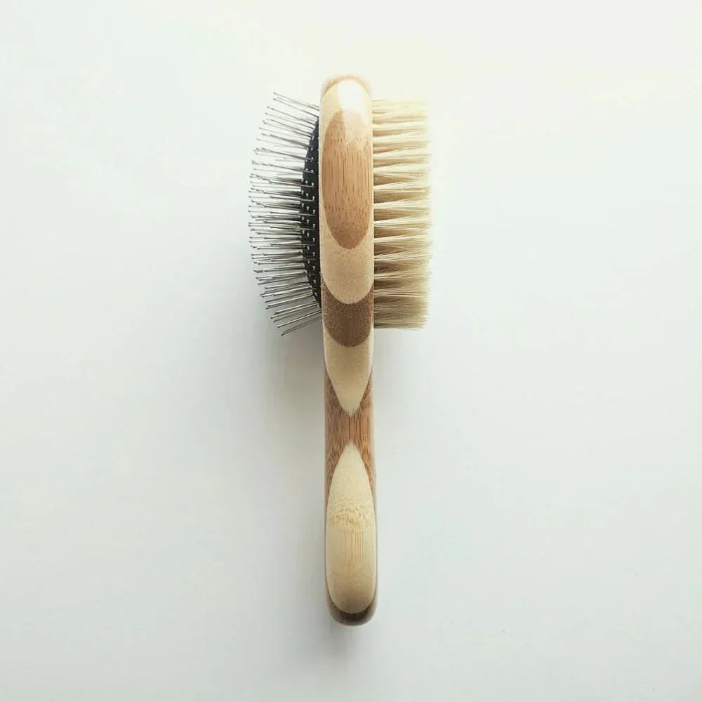 Two-Sided Pet Brush – Bristle & Wire for Shedding & Detangling 8 - MiniPaw Luxe