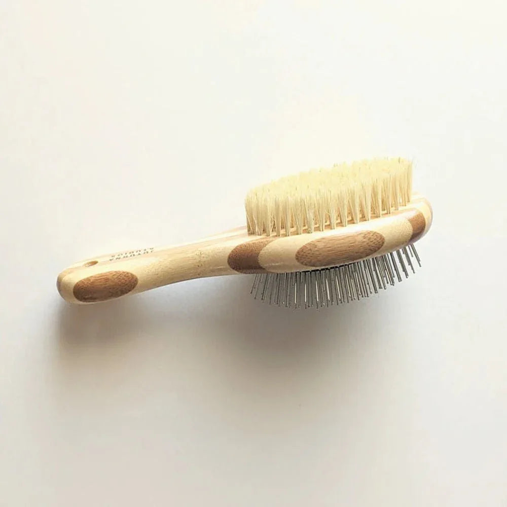 Two-Sided Pet Brush – Bristle & Wire for Shedding & Detangling 9 - MiniPaw Luxe