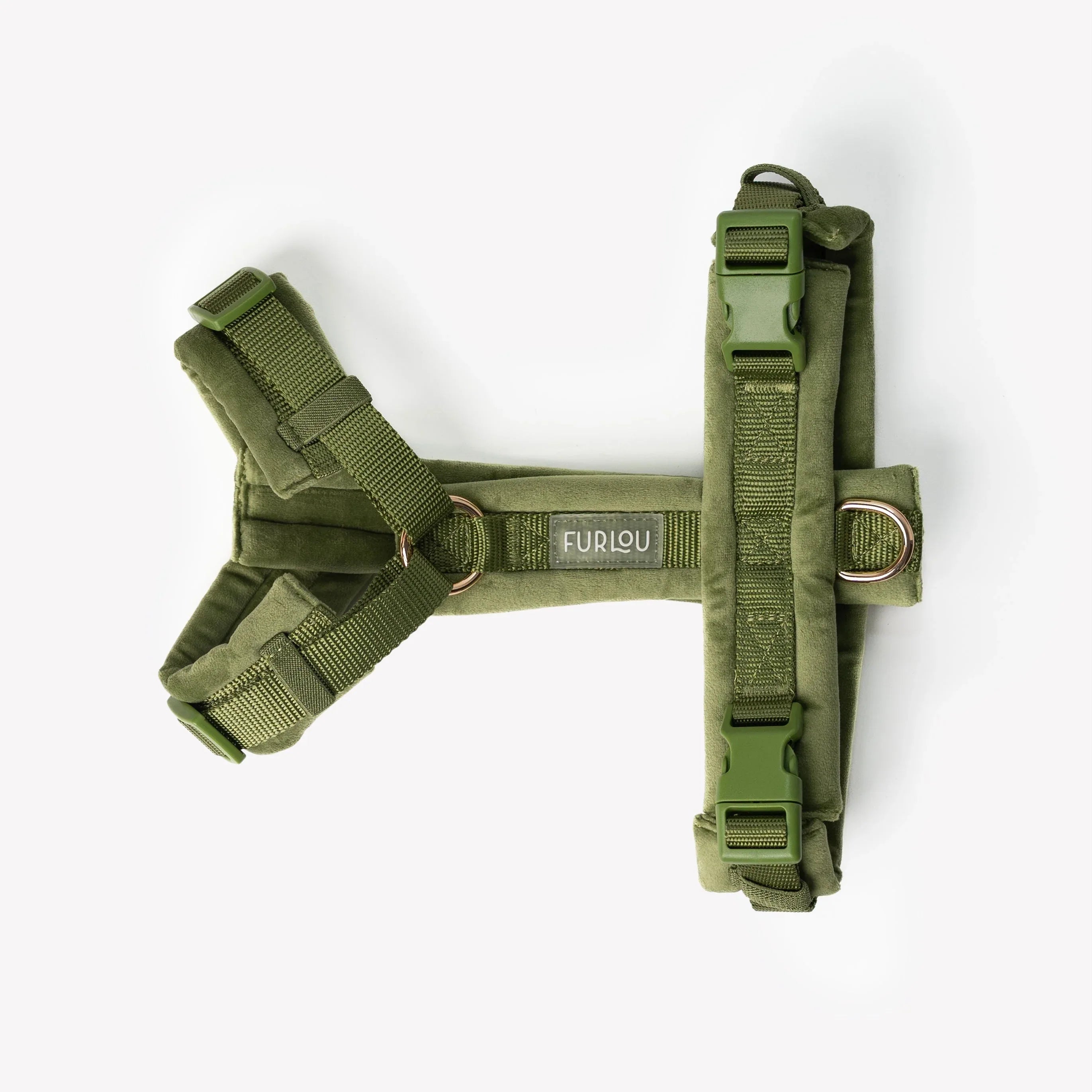 Velvet Harness | Green 2 - MiniPaw Luxe