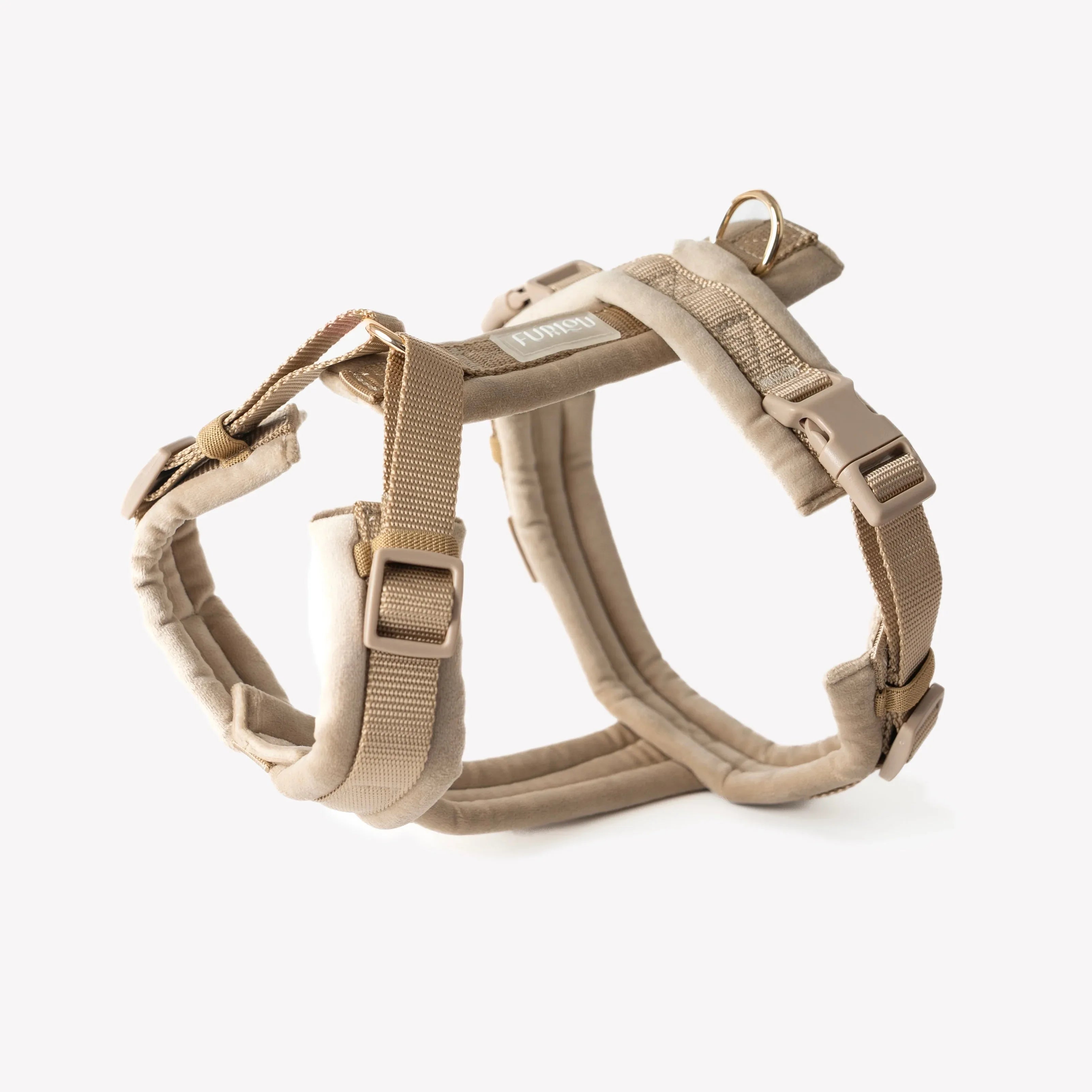 Velvet Harness | Sand 1 - MiniPaw Luxe