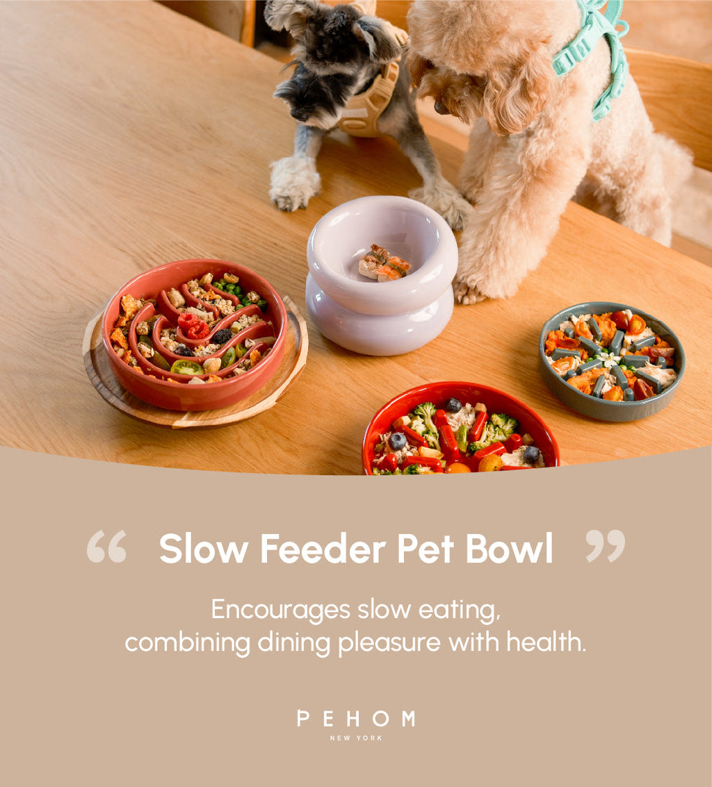 [Wave] Slow Feeder Dog Bowls - Pink / Beige / Orange 18 - MiniPaw Luxe