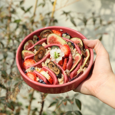 [Wave] Slow Feeder Dog Bowls - Pink / Beige / Orange 2 - MiniPaw Luxe