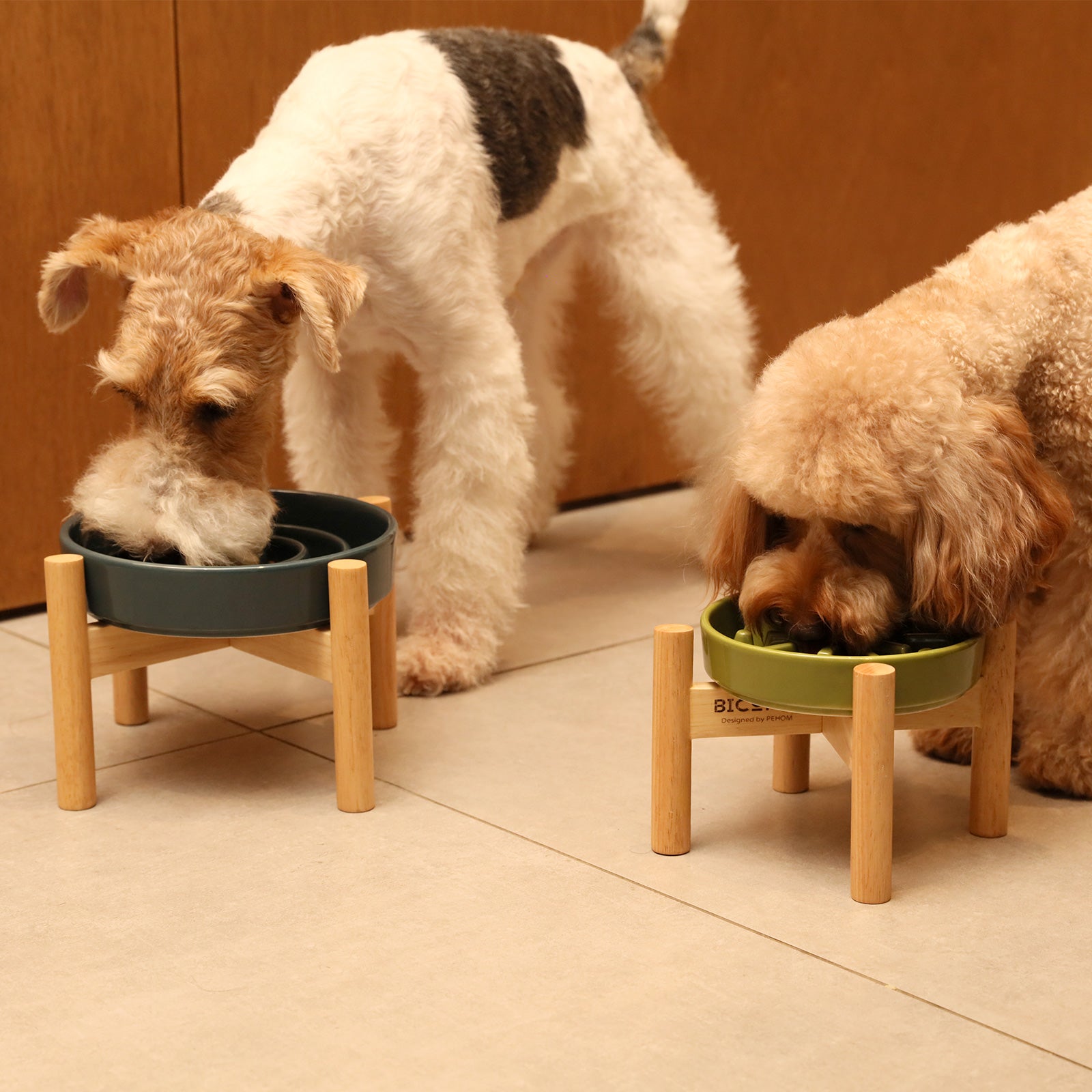 [Wave] Slow Feeder Dog Bowls - Pink / Beige / Orange 9 - MiniPaw Luxe