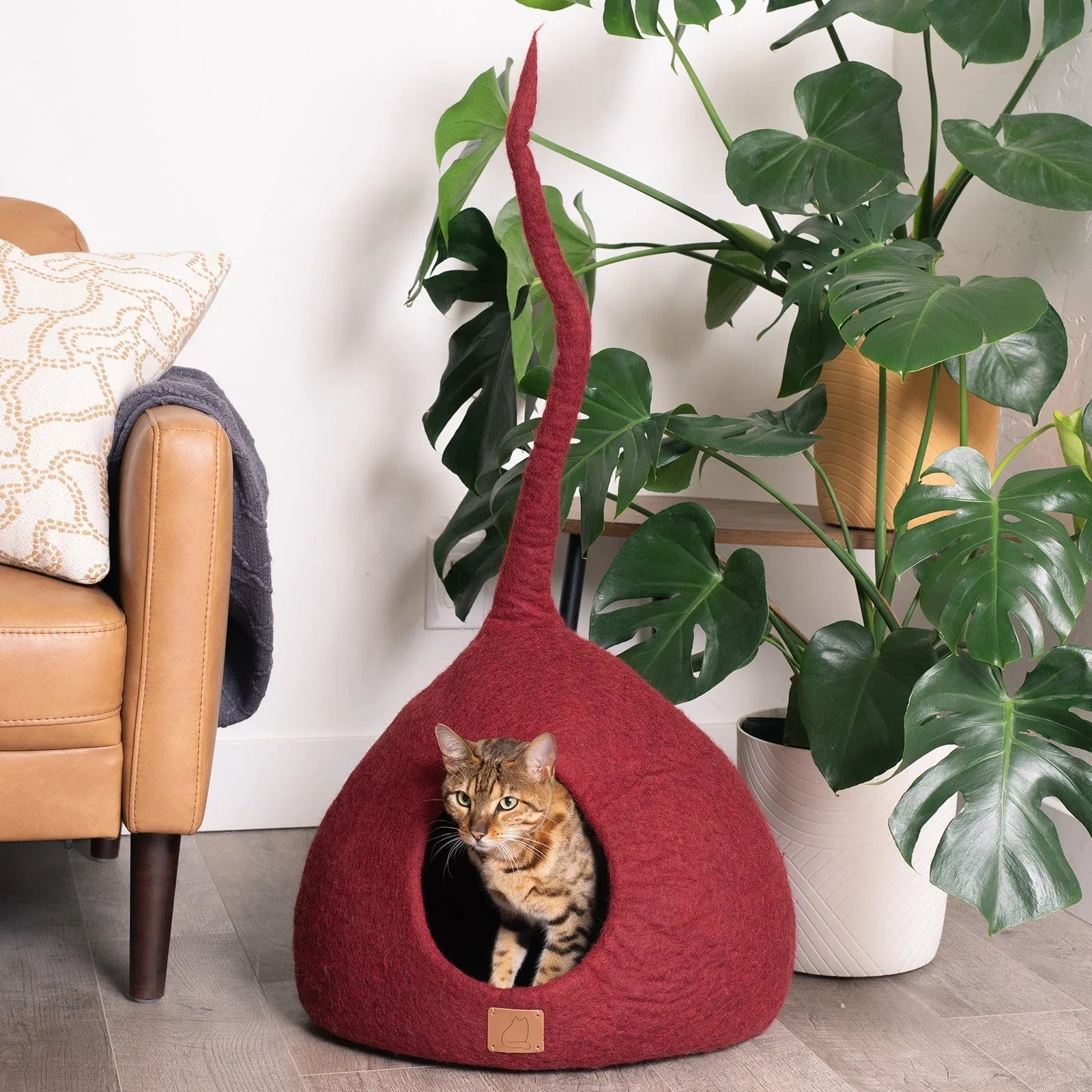 Wine Burgundy | Tail Style Cave 1 - MiniPaw Luxe