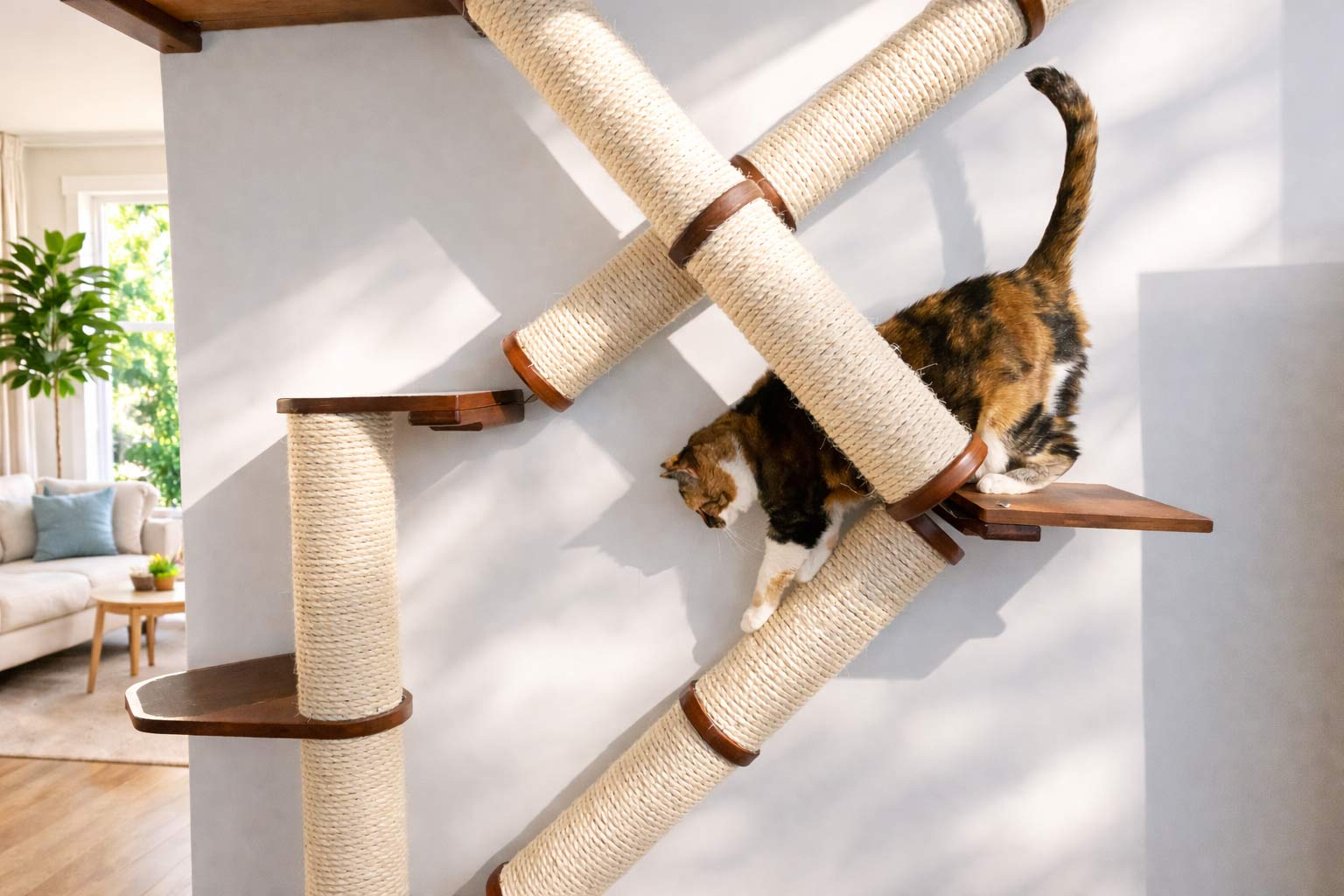 Slanted Cat Scratcher for Wall
