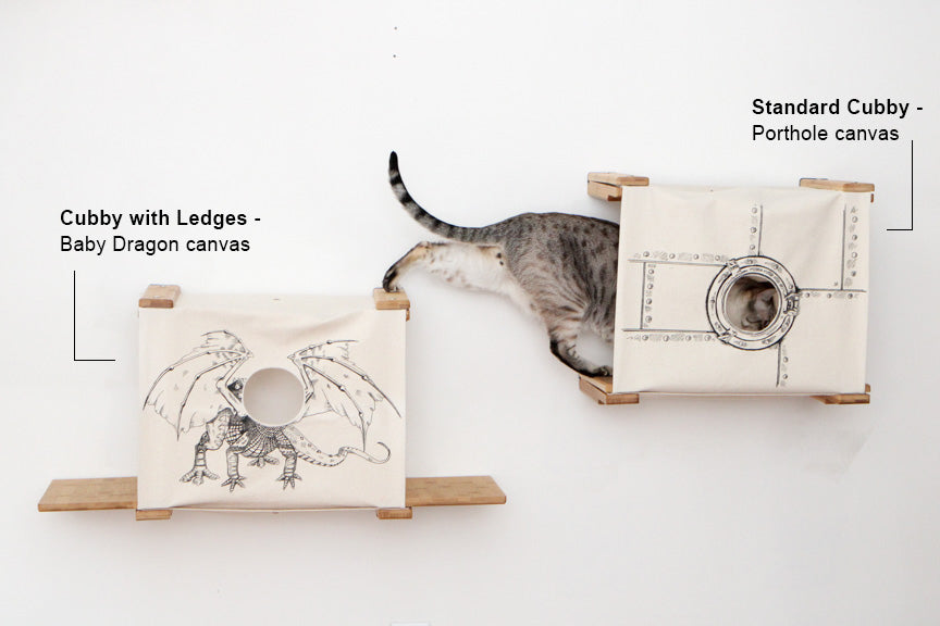 Cat Cubby for Wall - Covered Cat Bed