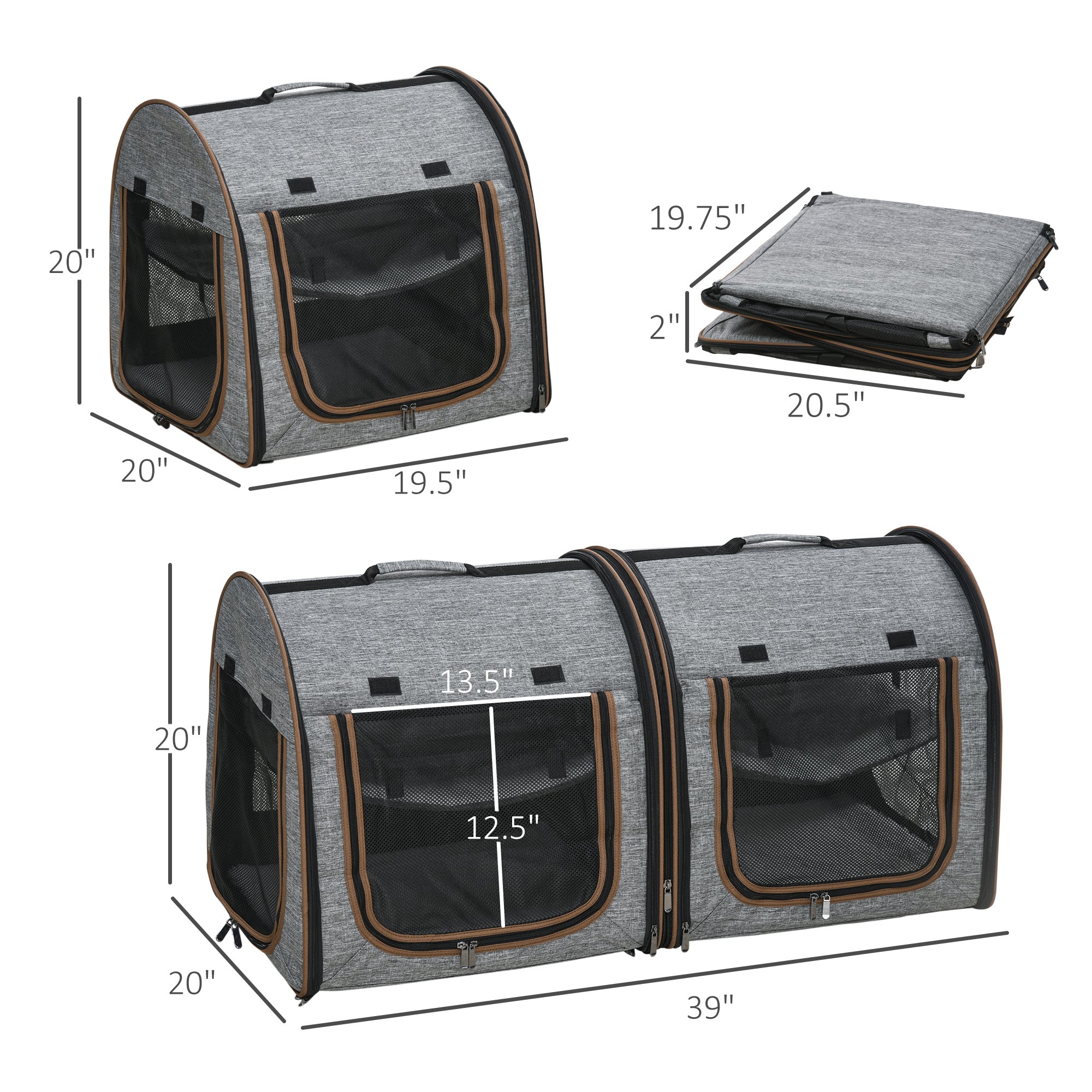 Dual Compartment Soft Pet Carrier